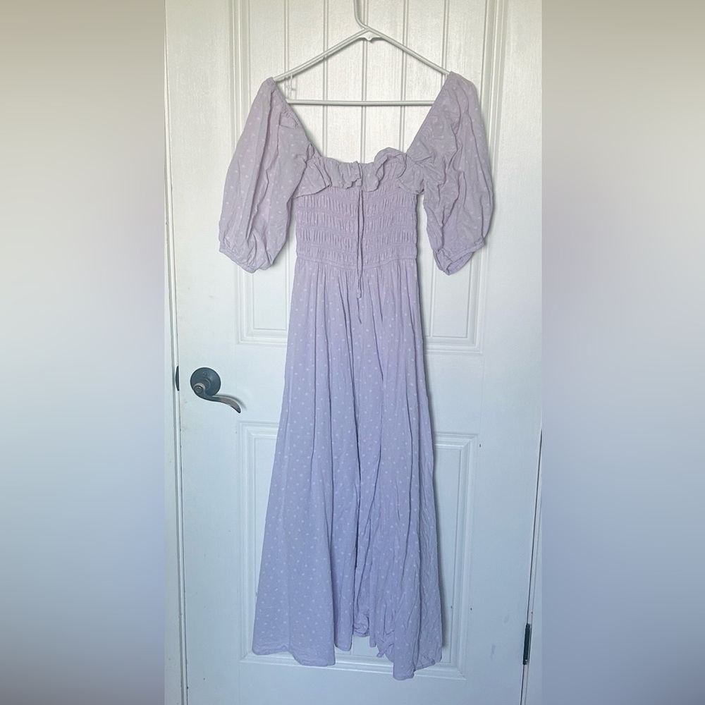 Smocked Lavender Puff Sleeve Dress, lined, cottage core, pastel, princess dress